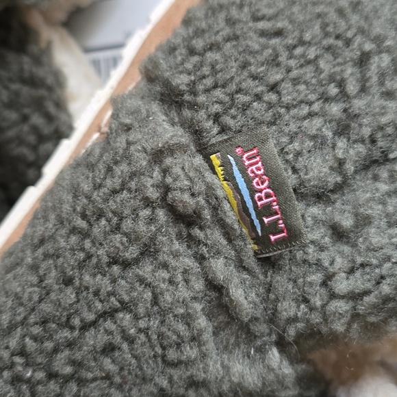 NEW L.L. Bean Women's Cozy Slipper Booties Pile Fleece Kelp Green size 8 - Picture 5 of 7